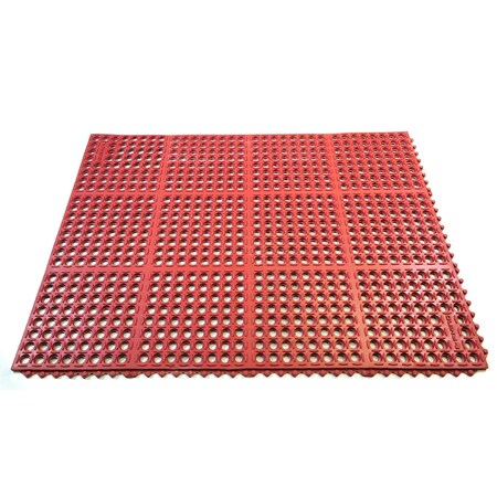 Rhino Mats K-Series Drainage Mat, Rubber, Drainage Holes, 3 ft W x 4 ft L, Terra Cotta K4-3648R
